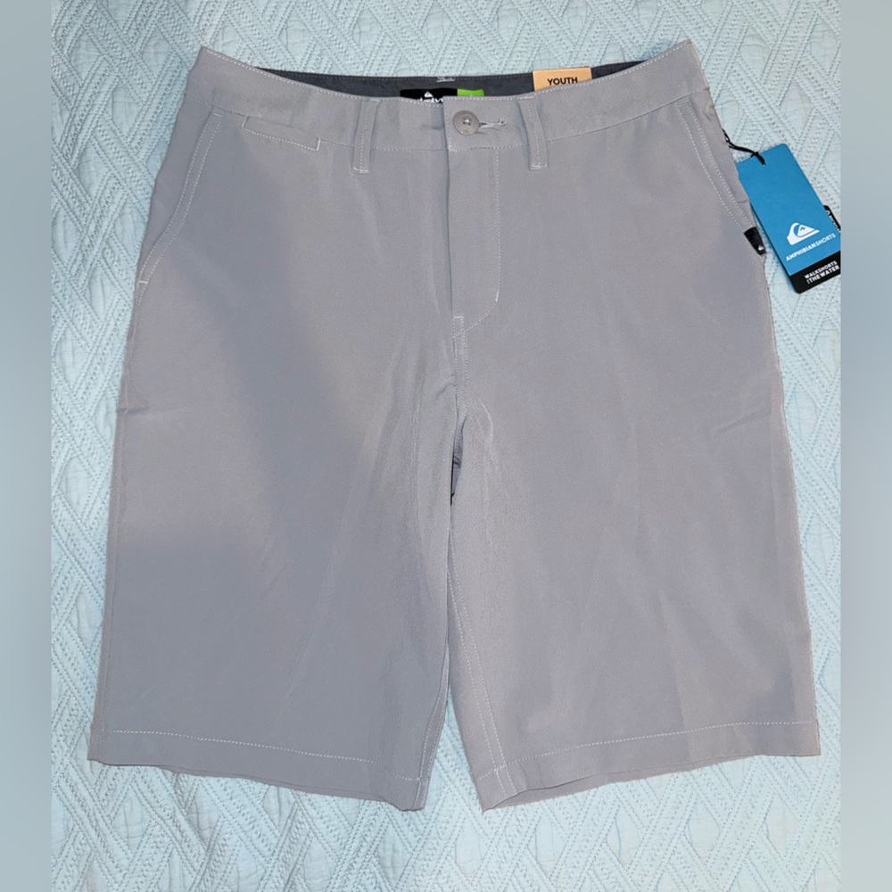 Quiksilver Teen’s Light Gray Flat Front Performance Shorts